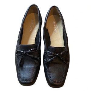Sesto Meucci black Italian leather tassel loafers